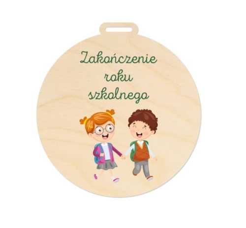 MED033-UV Medal - zakończenie roku szkolnego dzieci z plecakami