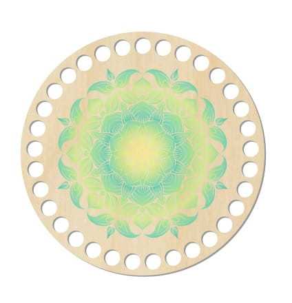 BSZ229-UV Baza koszyka - nadruk, koło 15cm - mandala limonkowa