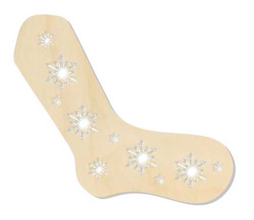 BR005 Sock blocker - baza do skarpetek  w śnieżynki