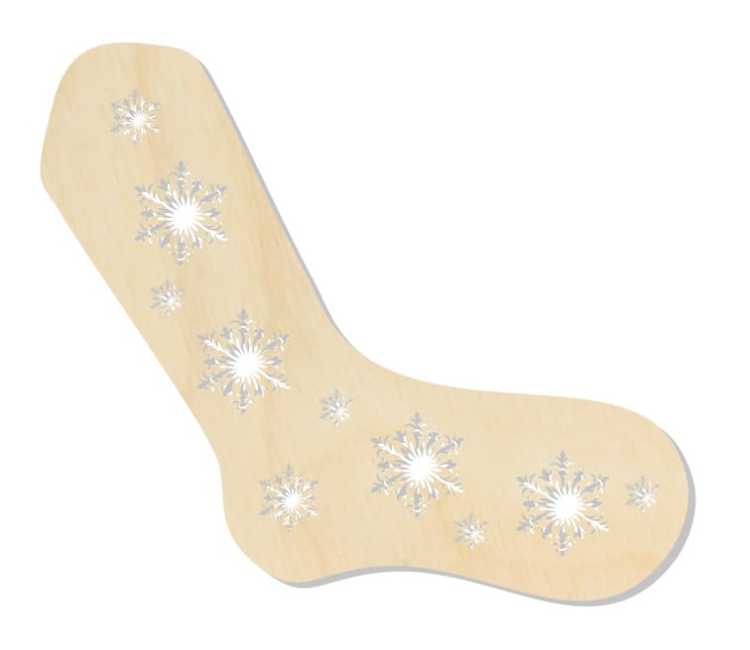 BR005 Sock blocker - baza do skarpetek  w śnieżynki