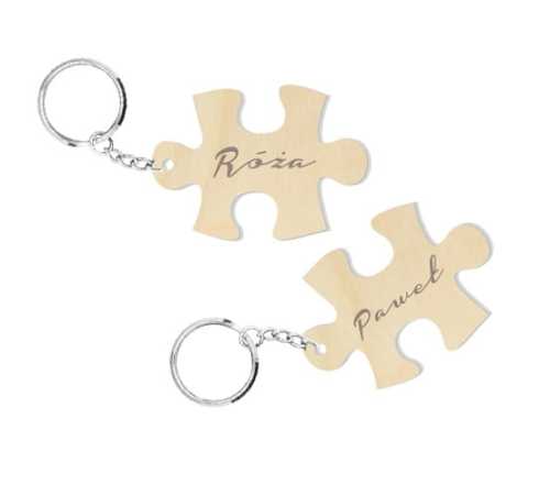 BD265 Breloki dla dwojga z imionami - puzzle - 2 sztuki