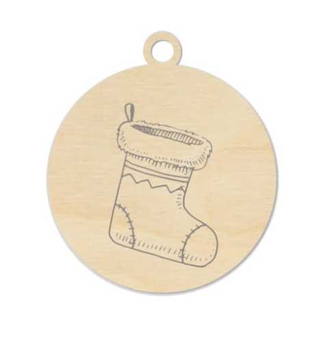 D817-E Bombka grawerowana - skarpeta