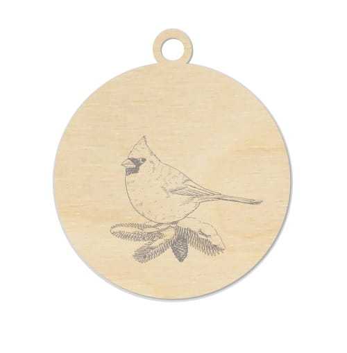 D825-E Engraved Christmas ball - waxwing