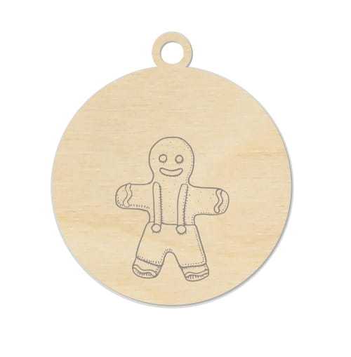 D826-E Engraved Christmas ball - gingerbread guy