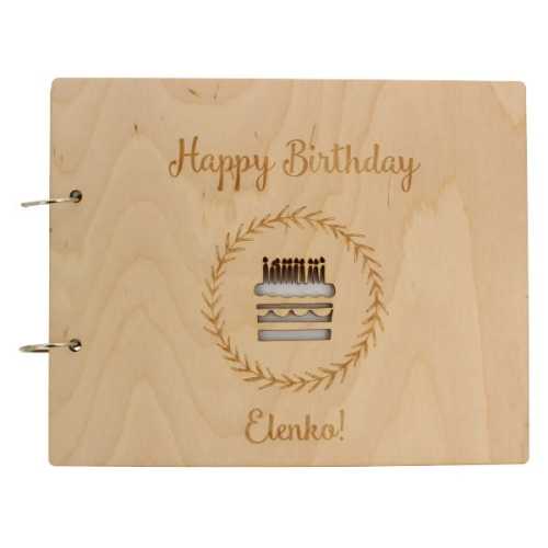 BZ180E Baza albumu grawer + ażur HAPPY BIRTHDAY