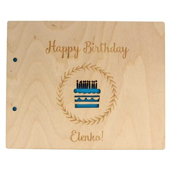BZ180E Baza albumu grawer + ażur HAPPY BIRTHDAY
