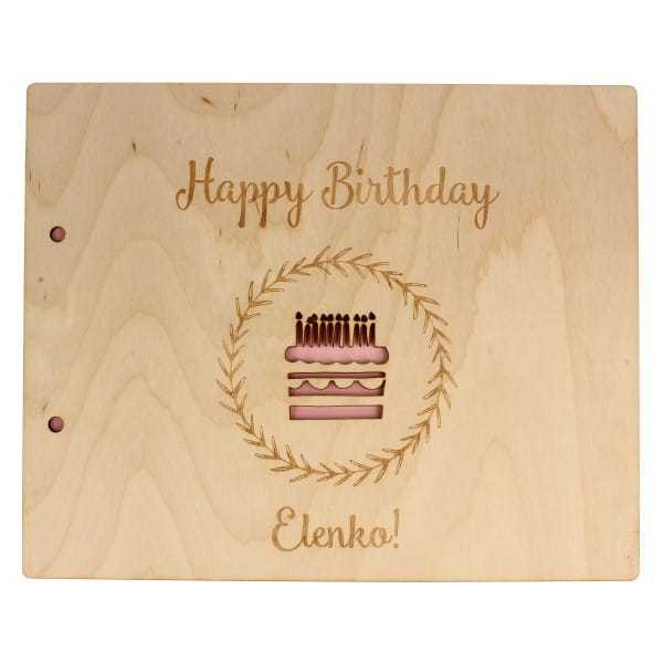 BZ180E Baza albumu grawer + ażur HAPPY BIRTHDAY