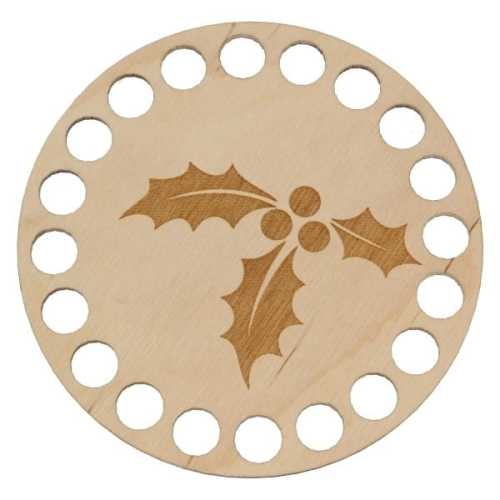 BSZ265-E Baza podkładki - grawer, koło 10cm -  ostrokrzew