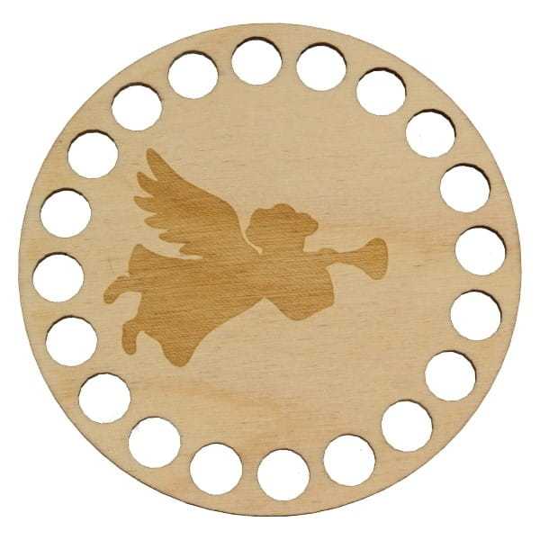 BSZ268-E Baza podkładki - grawer, koło 10cm - aniołek z trąbką