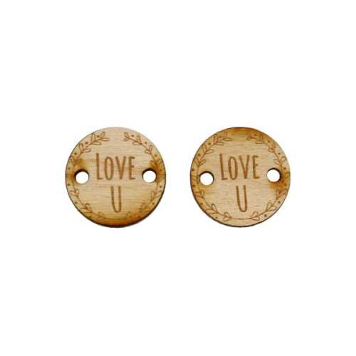 SD634E Metka drewniana Love U - 2 sztuki