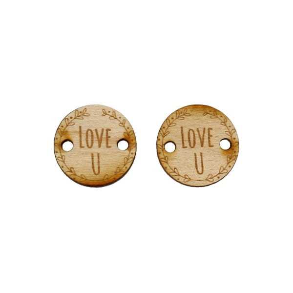 SD634E Metka drewniana Love U - 2 sztuki