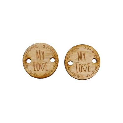 SD635E Metka drewniana My Love - 2 sztuki