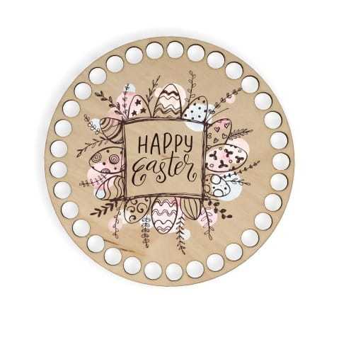 BSZ333-UV Baza koszyka - nadruk, koło 15cm - Happy Easter