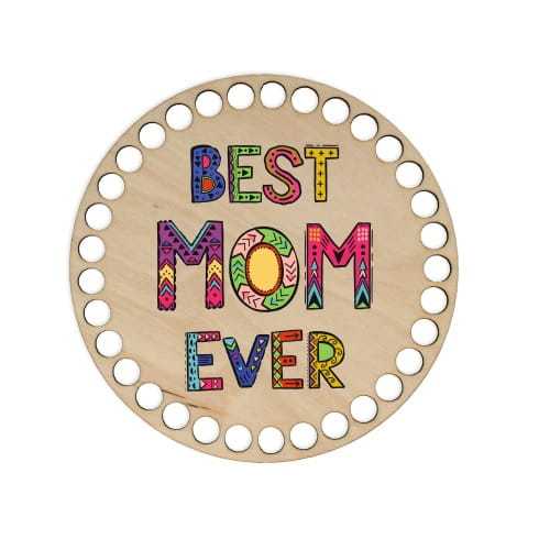 BSZ364-UV Baza koszyka - nadruk, koło 15cm - Dzień Mamy - Best Mom Ever