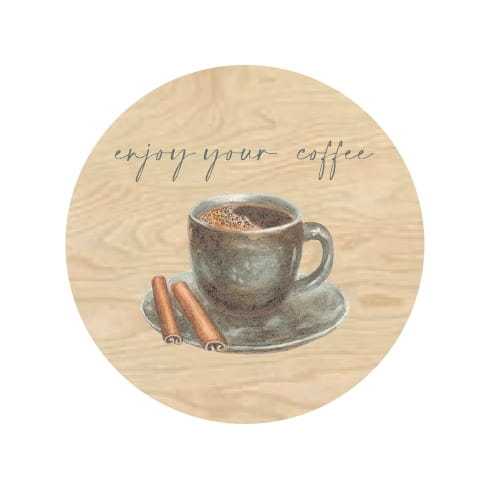 PO101-UV Podkładka pod kubek - filiżanka Enjoy your coffee