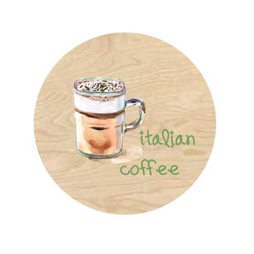 PO109-UV Podkładka pod kubek - italian coffee