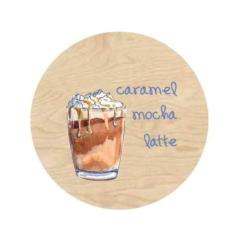 PO110-UV Podkładka pod kubek - caramel mocha latte