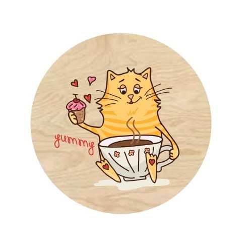PO114-UV Podkładka pod kubek - kotek yummy