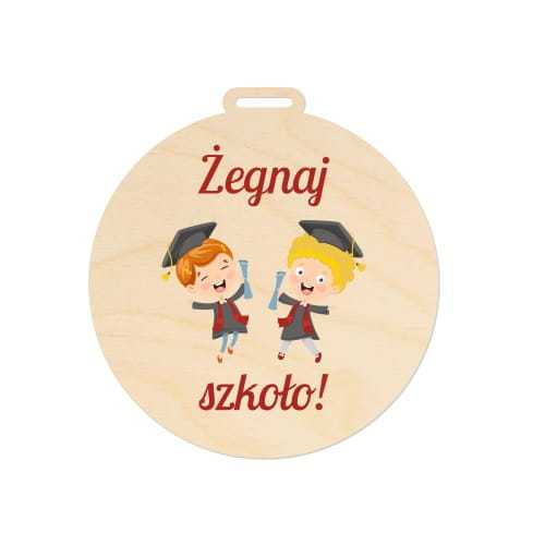 MED045-UV Medal z nadrukiem ŻEGNAJ SZKOŁO dzieci