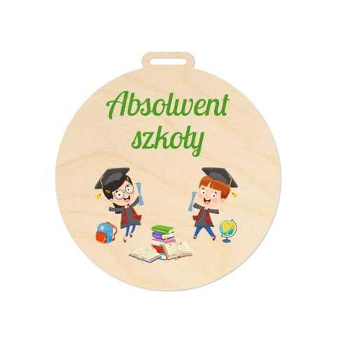 MED047-UV Medal z nadrukiem ABSOLWENT SZKOŁY dzieci