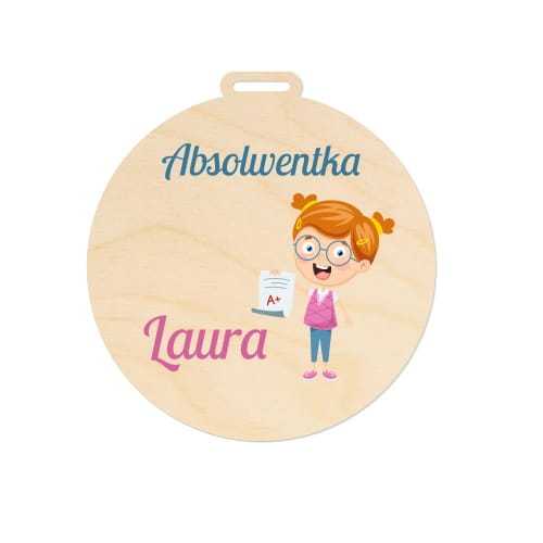 MED050-UV Medal z nadrukiem ABSOLWENTKA z imieniem