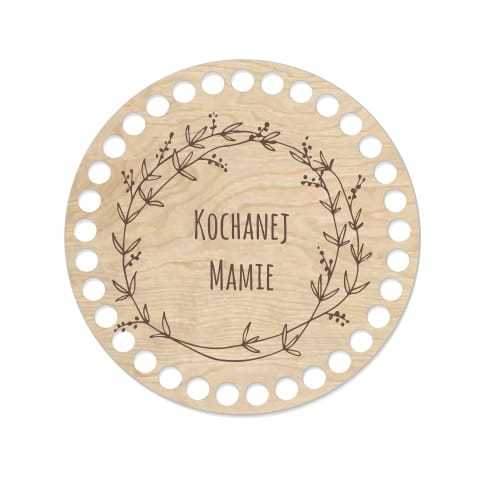 BSZ398-E Baza koszyka - grawer, koło 15cm - Kochanej Mamie w wianku