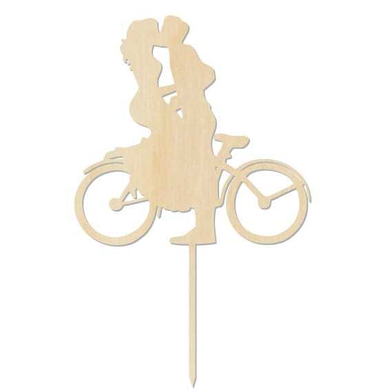 OP317 Wedding cake topper - lovers on a bike