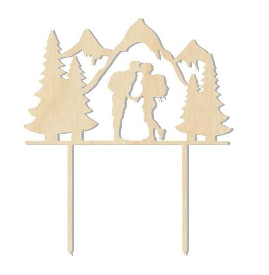 OP318 Wedding cake topper - hikers