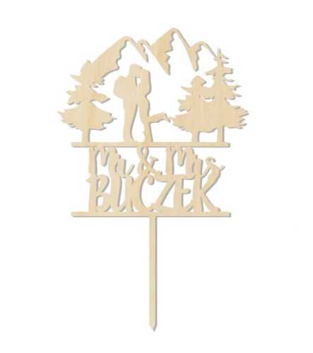 OP324 Wedding cake topper PERSONALIZED mountains