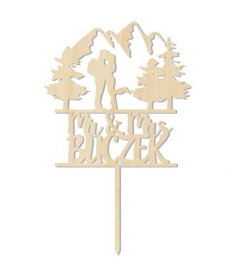 OP324 Wedding cake topper PERSONALIZED mountains