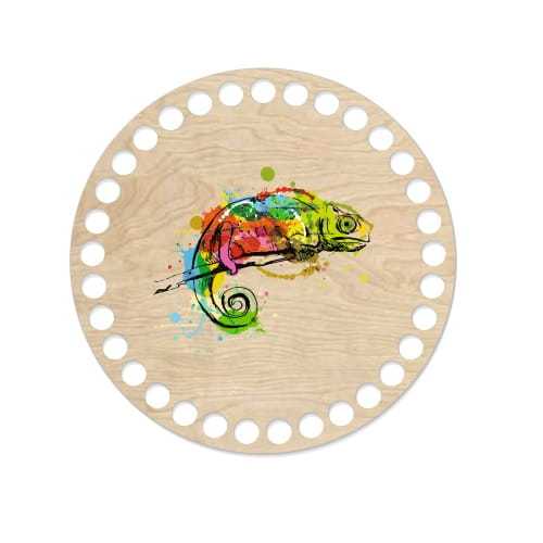BSZ416-UV Baza koszyka - nadruk, koło 15cm - kameleon