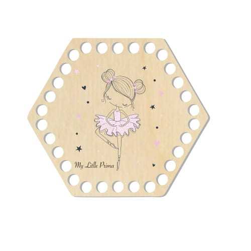 BSZ457-UV Baza koszyka - heksagon 15,3x13,4cm - różowa baletnica