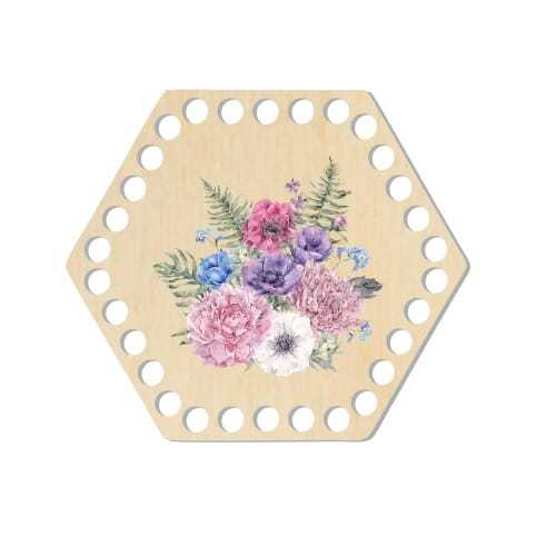 BSZ462-UV Baza koszyka - heksagon 15,3x13,4cm - pęk kwiatów