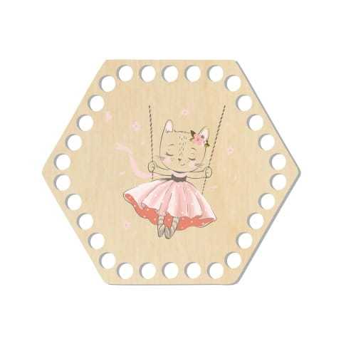 BSZ468-UV Baza koszyka - heksagon 15,3x13,4cm - kotek na huśtawce