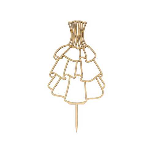 OP343 Wedding cake topper - wedding gown 6a