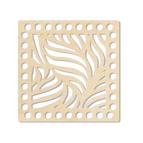 BSZ518 Baza koszyka - kwadrat 15cm - liście palmy