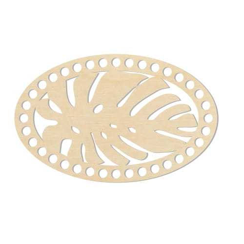 BSZ546 Crochet base - oval - 14x22cm - monstera leaf