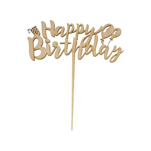 OP345 Topper na urodziny HAPPY BIRTHDAY z balonami