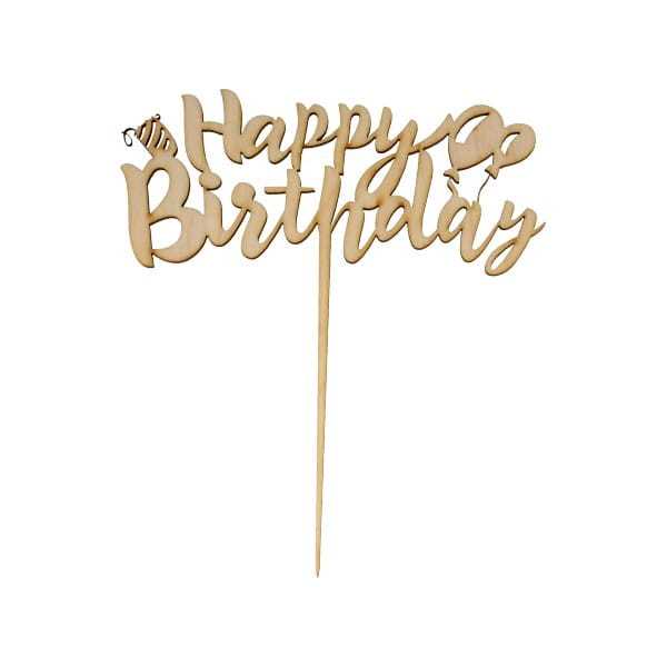 OP345 Topper na urodziny HAPPY BIRTHDAY z balonami