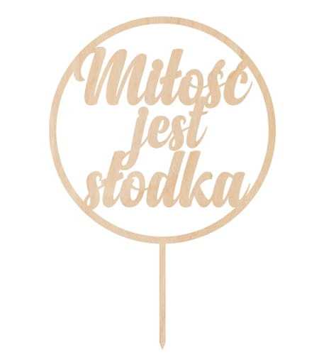 OP372 Topper ślubny OBRĘCZ Miłość jest słodka