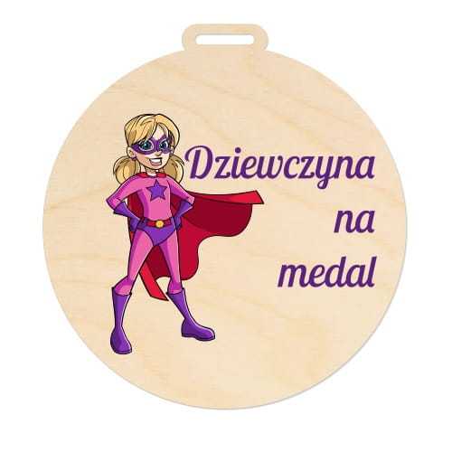 MED056-UV Medal z nadrukiem DZIEWCZYNA NA MEDAL