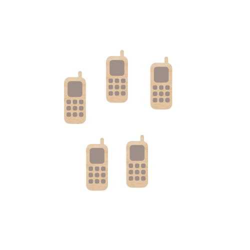 SD665E Scrapki grawerowane - telefon komórkowy - 5 sztuk