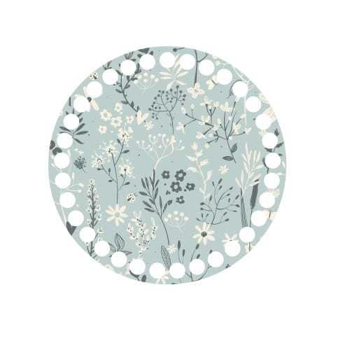 BSZ663-UV Baza koszyka - nadruk, koło 15cm - zielone gałązki