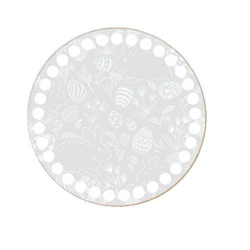 BSZ676-UV Baza koszyka - nadruk, koło 15cm - pastelowa Wielkanoc