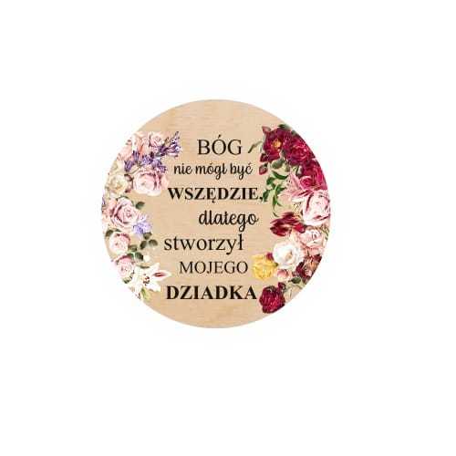 PO122-UV Podkładka pod kubek - Bóg stworzył Dziadka
