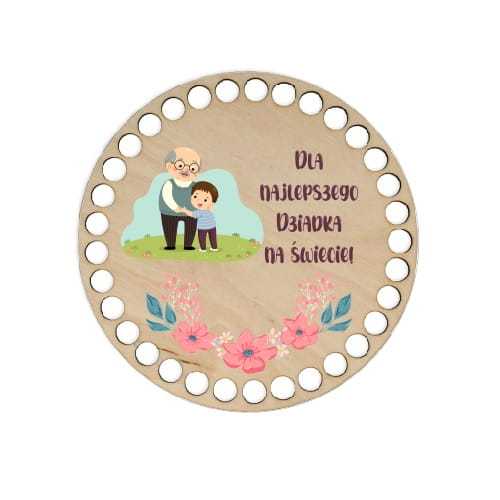 BSZ681-UV Baza koszyka - nadruk, koło 15cm - Dzień Dziadka