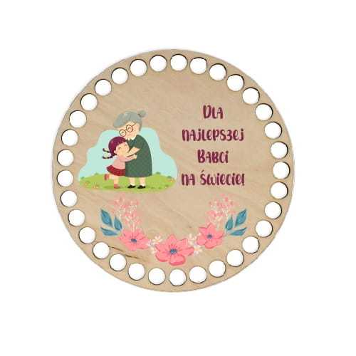BSZ682-UV Baza koszyka - nadruk, koło 15cm - Dzień Babci