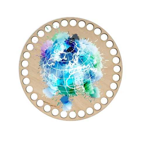 BSZ688-UV Baza koszyka - nadruk, koło 15cm - kolorowa Ziemia