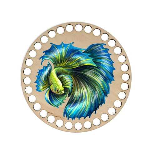 BSZ694-UV Baza koszyka - nadruk, koło 15cm - rybka