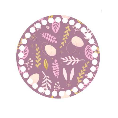 BSZ713-UV Baza koszyka - nadruk, koło 15cm - Wielkanoc różowa